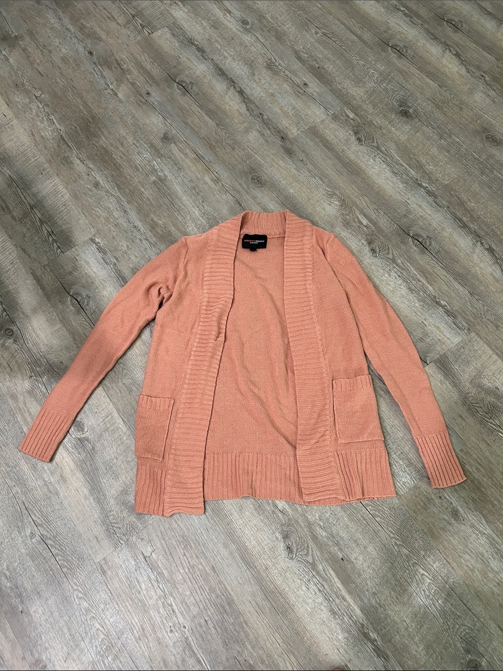 Women's Open-Front Pink Knit Cardigan Sweater